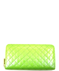 Zipper Wallet Quilted Stitch HW00748 GREEN